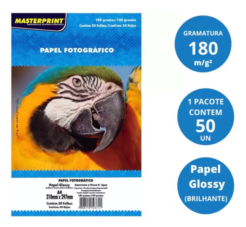 PAPEL FOTO GLOSSY ADESIVO MAXPRINT 130G A4 C/50UN