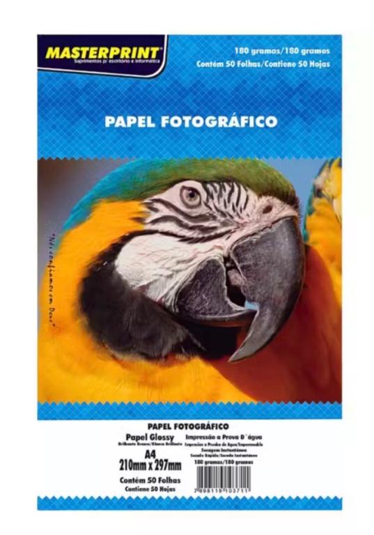 PAPEL FOTO GLOSSY ADESIVO MAXPRINT 130G A4 C/50UN