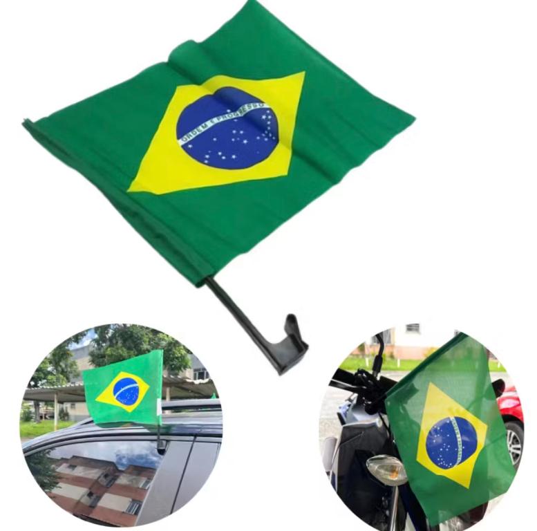 BANDEIRA DE TECIDO + HASTE 30X45CM P/ CARRO BRASIL