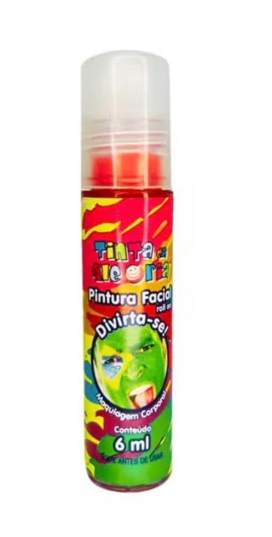 TINTA P/ PINTURA FACIAL ROLL ON VERMELHO 6ML