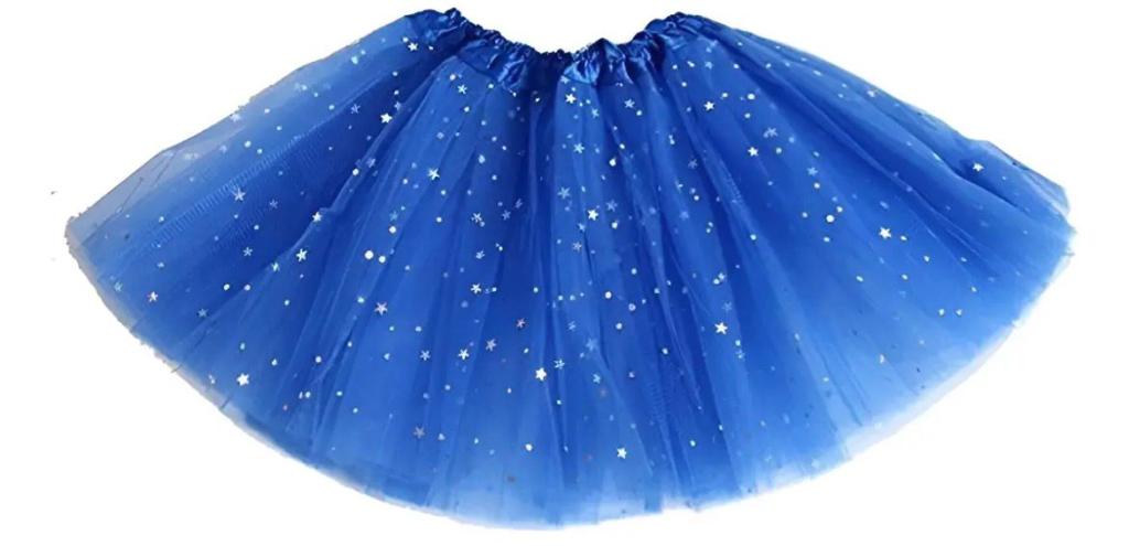 SAIA DE TULE AZUL ESCURO C/ LED 30CM