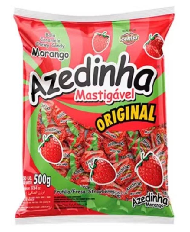 BALA MASTIG. ICEKISS AZEDINHA MORANGO 500G