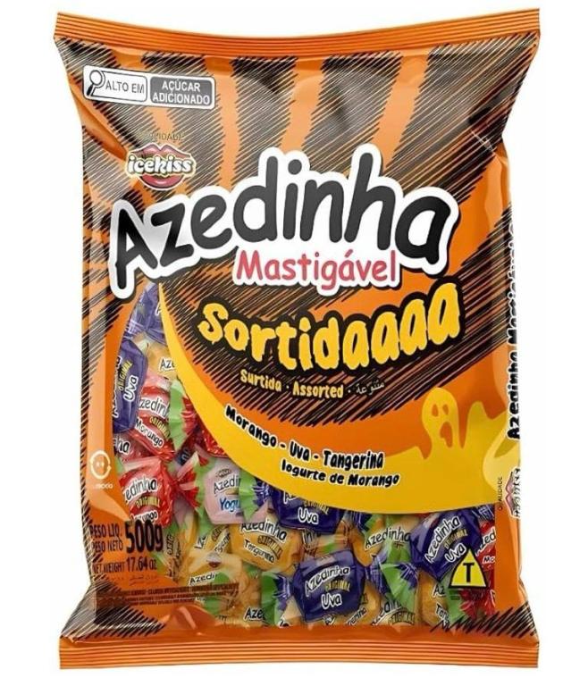 BALA MASTIG. ICEKISS AZEDINHA SORTIDA 500G