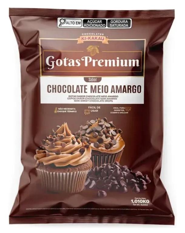 GOTAS PREMIUM KIKAKAU CHOCOLATE MEIO AMARGO 1,01KG