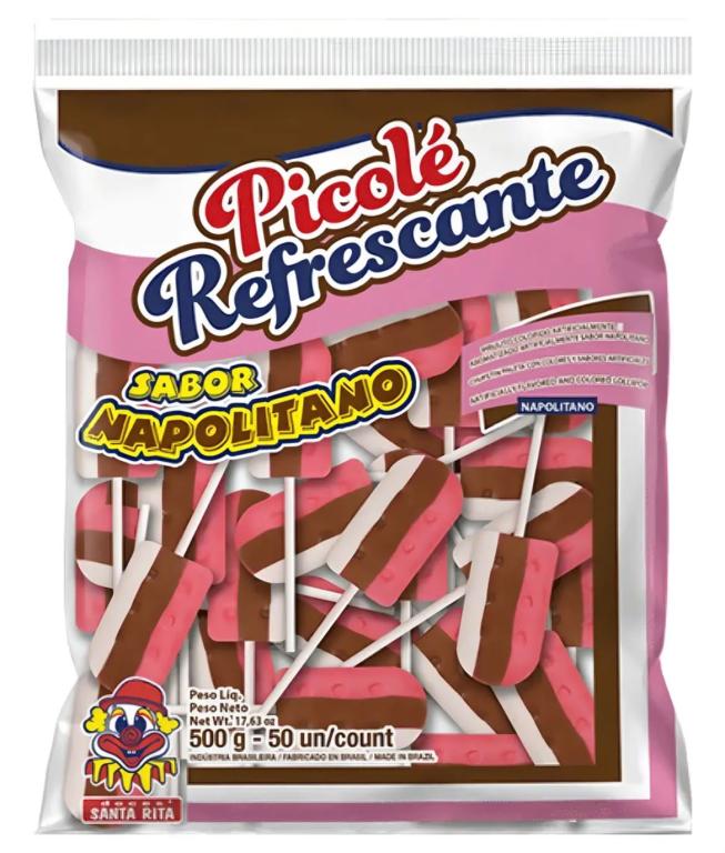 PIRULITO SANTA RITA PICOLE NAPOLITANO 500G
