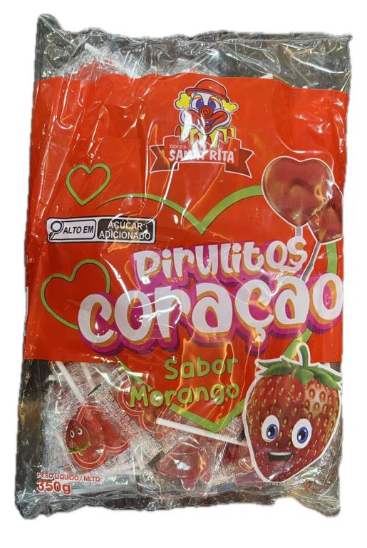 PIRULITO SANTA RITA CORACAO MORANGO C/50UN 350G