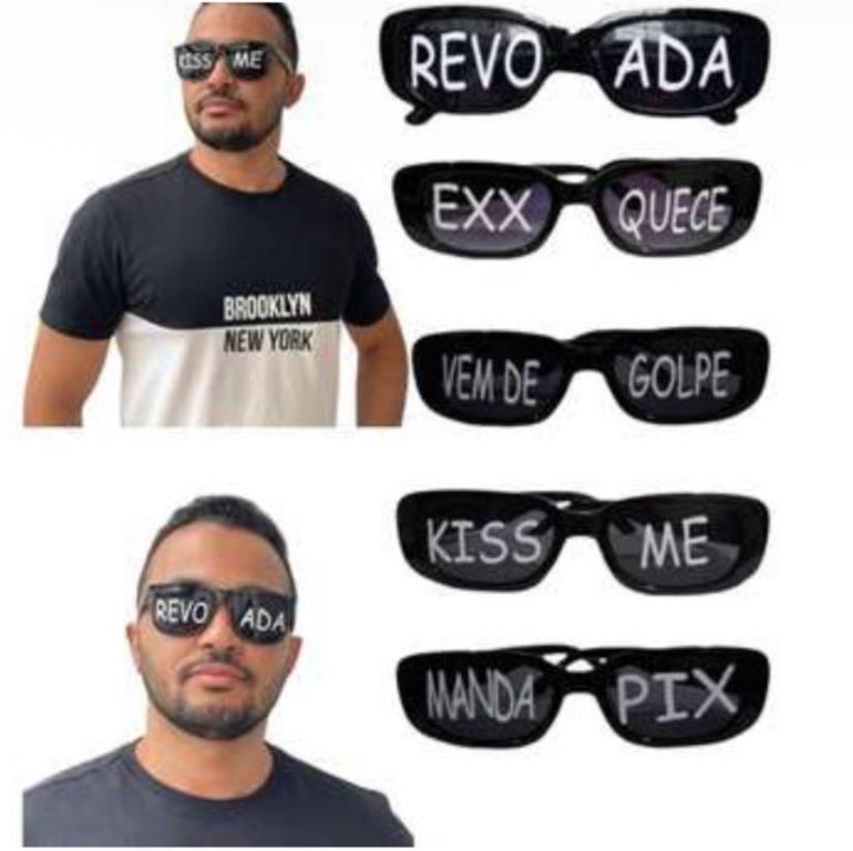 OCULOS PRETO C/ FRASES DIVERTIDAS