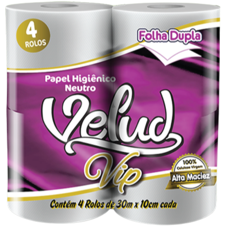 PAPEL HIGIENICO VELUD VIP FOLHA DUPLA 4X30M
