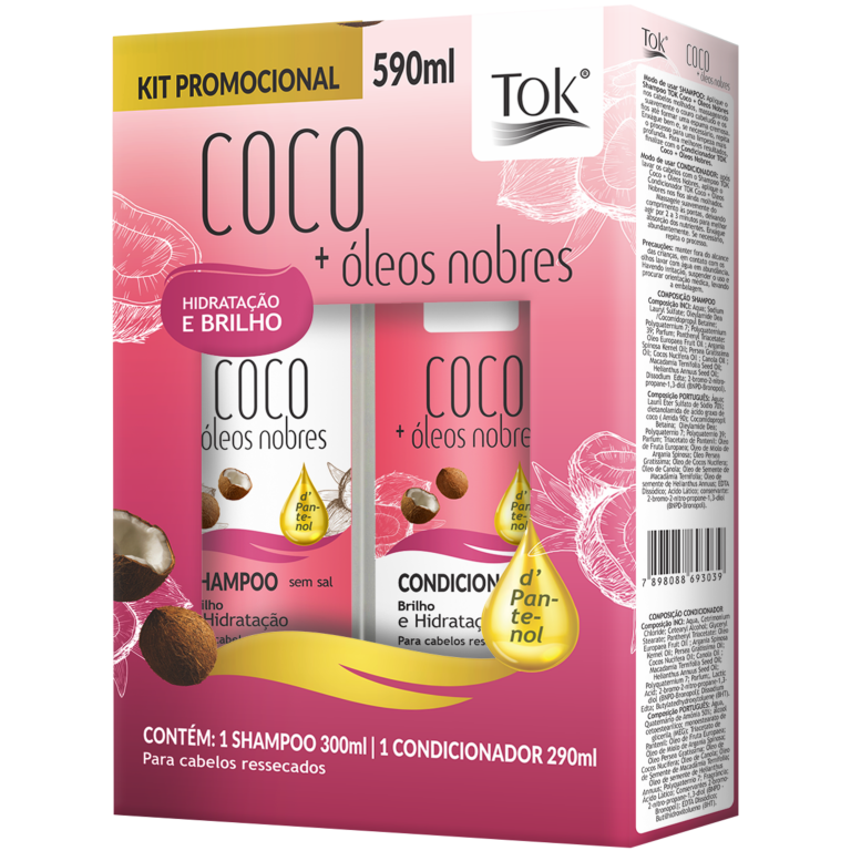KIT SHAMPOO + COND. TOK COCO + OLEO NOBRES 590ML