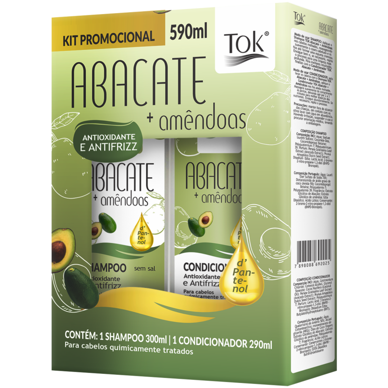 KIT SHAMPOO + COND. TOK ABACATE + AMENDOA 590ML