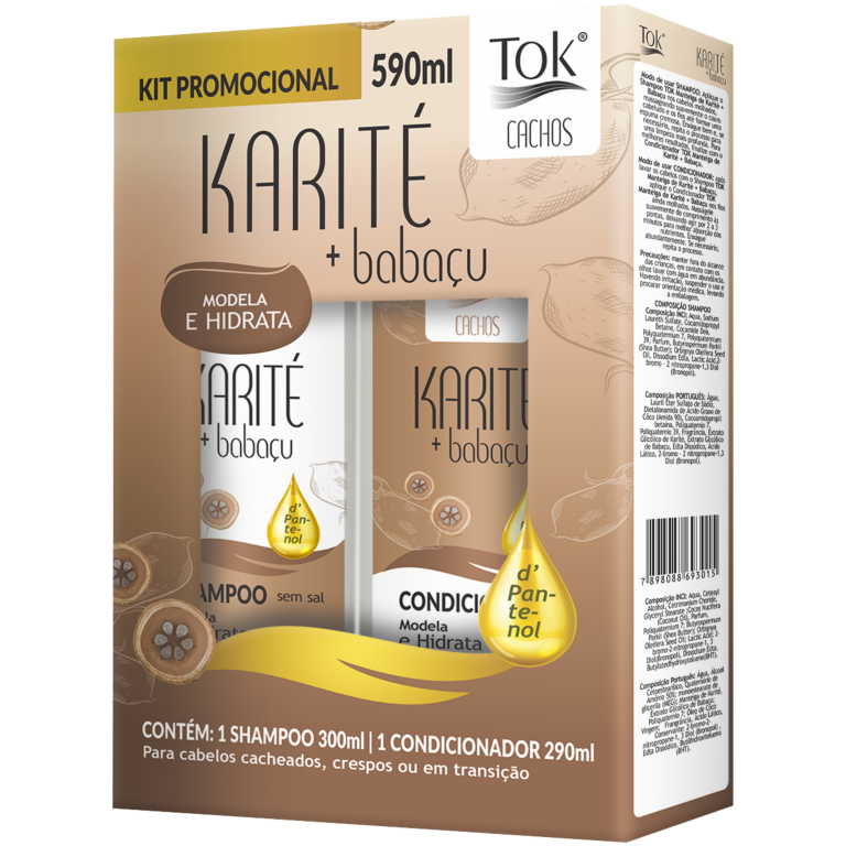KIT SHAMPOO + COND. TOK KARITE + BABACU 590ML