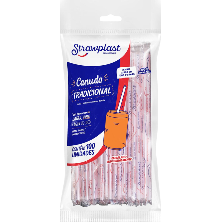 CANUDO STRAWPLAST TRADICIONAL VERMELHO 5MM