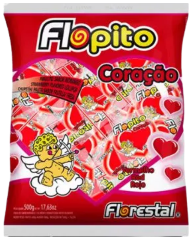 PIRULITO FLORESTAL FLOPITO CORACAO VERMELHO 500G