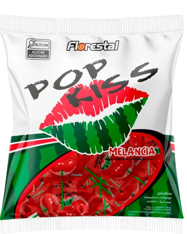 PIRULITO FLORESTAL POP KISS MELANCIA 500G