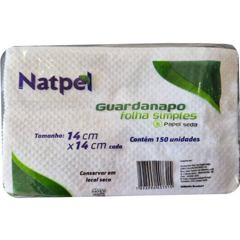 GUARDANAPO NATPEL 14X14CM 150UN