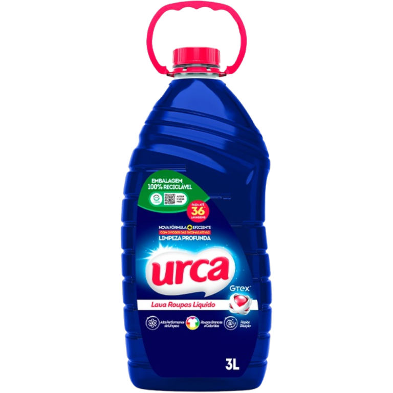 LAVA ROUPA LIQUIDO URCA LIMPEZA PROFUNDA 3L