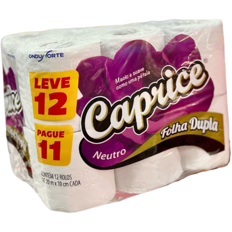 PAPEL HIGIENICO CAPRICE FOLHA DUPLA 12X20M