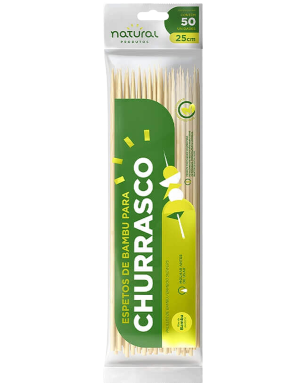 ESPETO PARA CHURRASCO NATURAL PRODUTOS BAMBU 50UNX25CM
