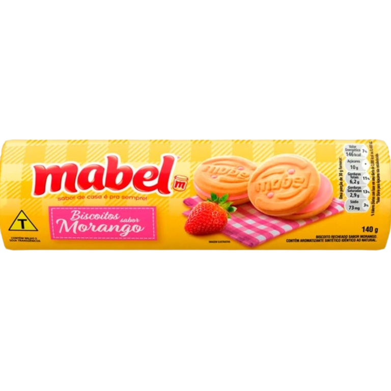 BISCOITO MABEL RECHEADO MORANGO 140G