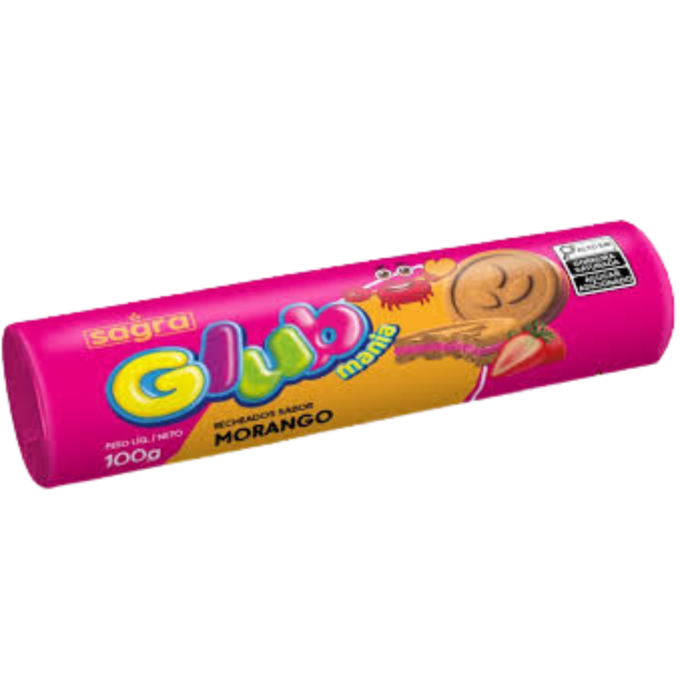 BISCOITO GLUB MANIA RECHEADO MORANGO 100G