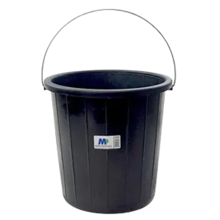 BALDE PLASTICO MERCONPLAS FRIZADO PRETO 15L