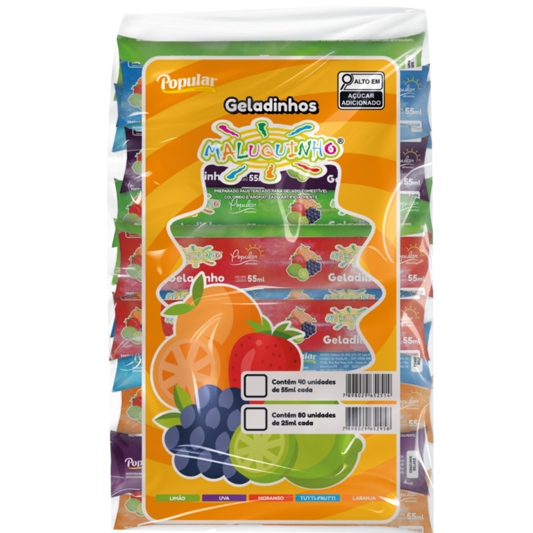GELADINHO MALUQUINHO SORTIDO POPULAR 40X55ML