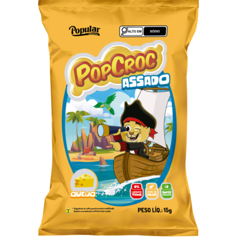 SALGADINHO POPCROC ASSADO QUEIJO 15G