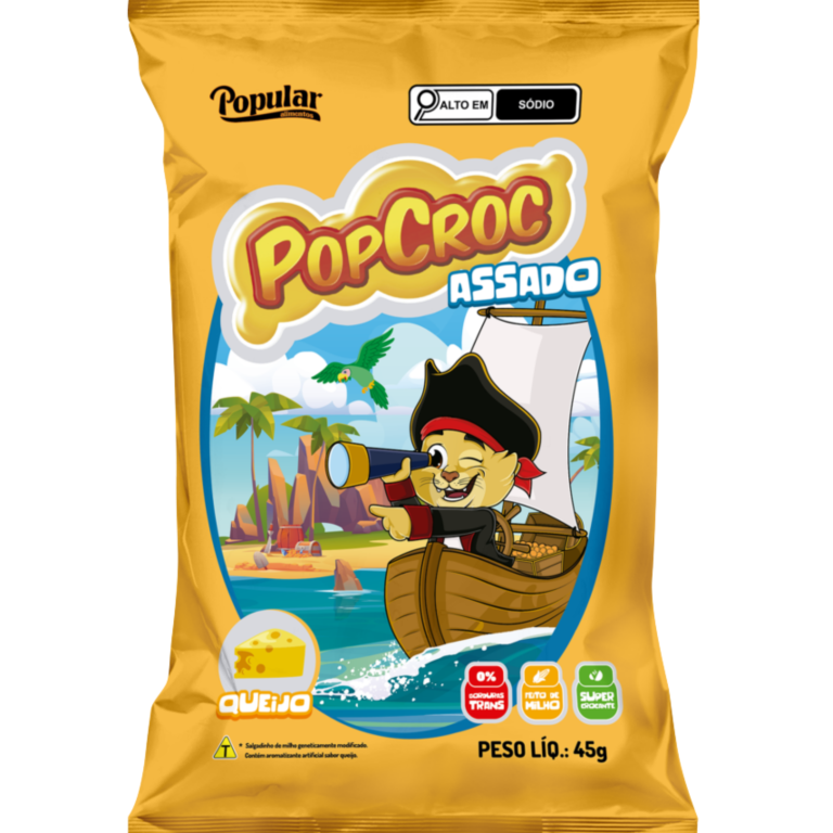 SALGADINHO POPCROC ASSADO QUEIJO 45G