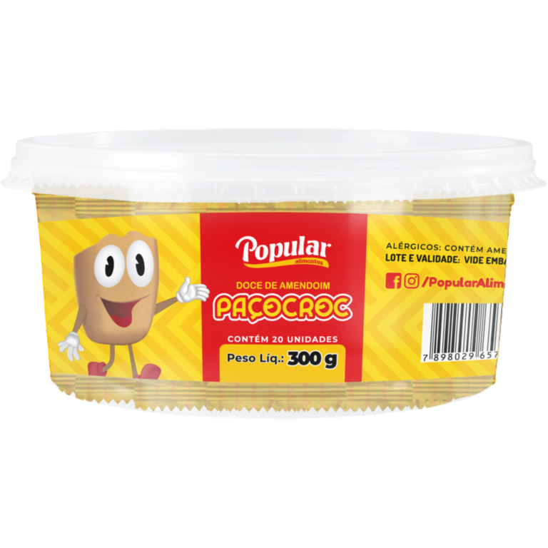 PACOQUINHA ROLHA EMBRULHADA POPULAR PACOCROC 300G