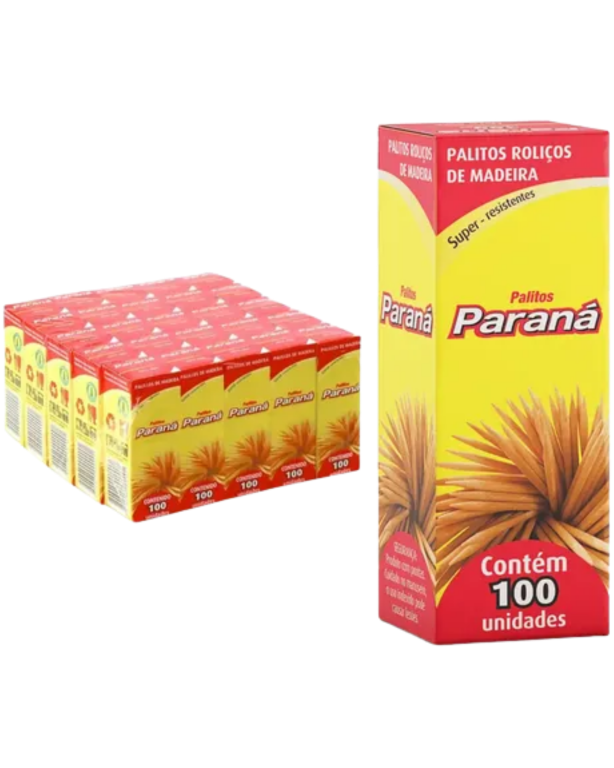 PALITO DE DENTE DE MADEIRA PARANA 100UN