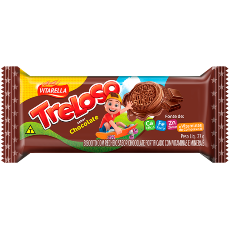 BISCOITO VITARELLA TRELOSO RECHEADO CHOCOLATE 37G