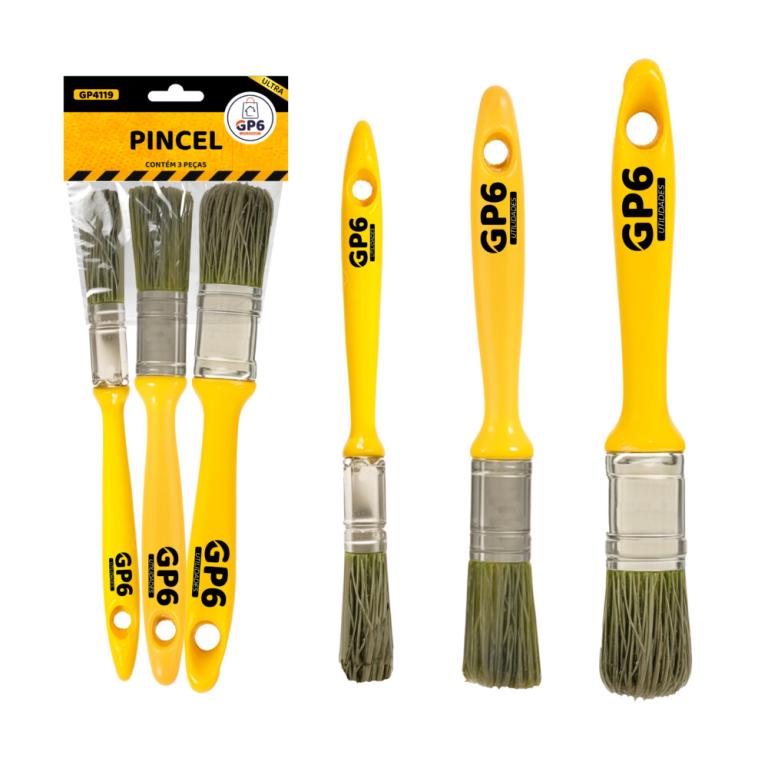 2262 - KIT PINCEL PLÁSTICO DE  PINTURA 3  PEÇAS