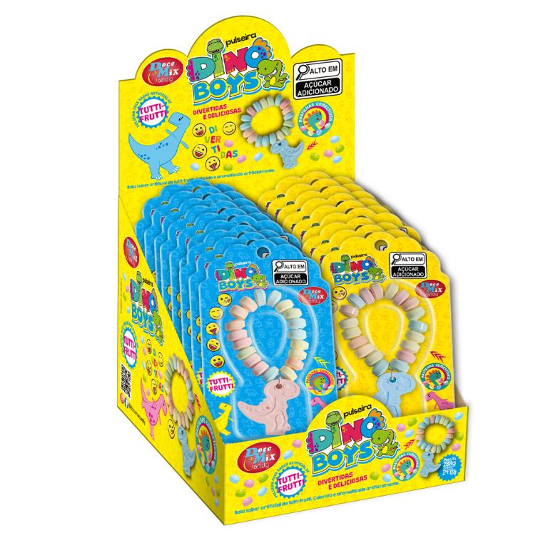 DM. Pastilha Pulseira Dino Boys 12x12,5g