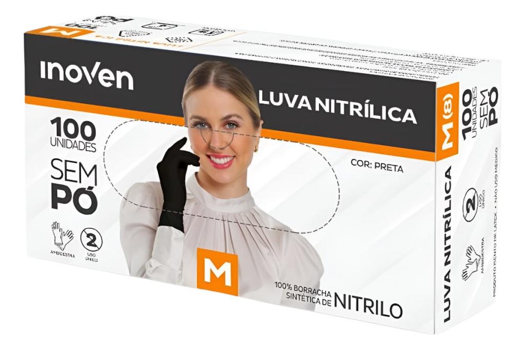 LUVA NITRILICA PRETA M