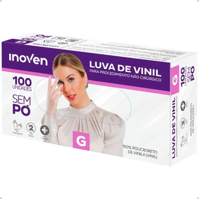 LUVA DE VINIL G S/ PO 100 UN