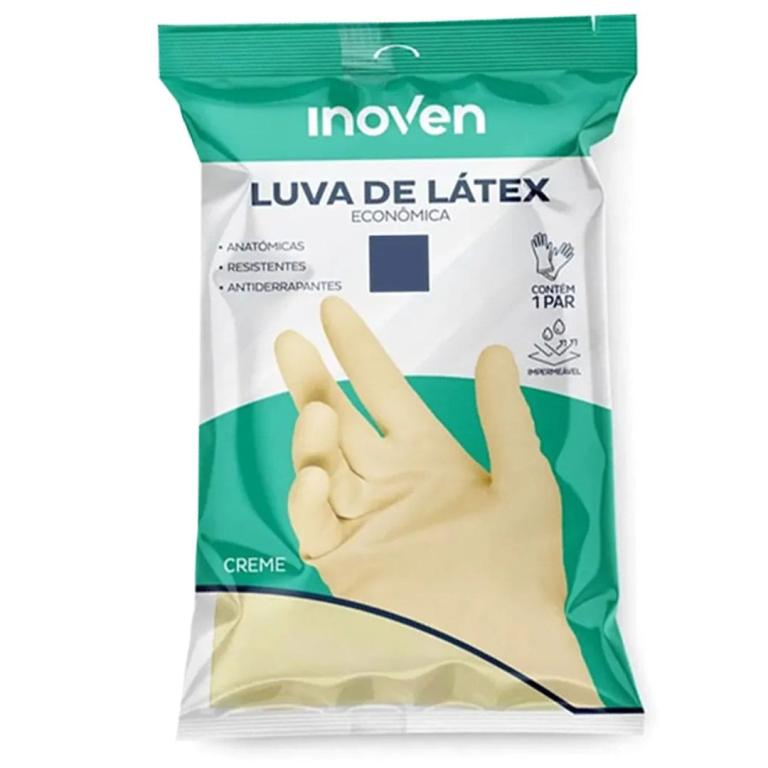 LUVA LIMPEZA CREME M PAR ECONOMICA