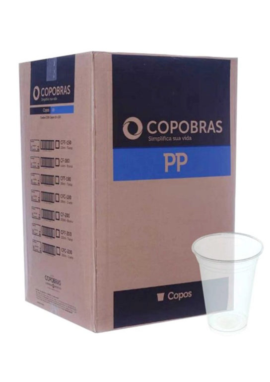 COPO TRANSP. PP 300ML 100 UN COPOBRAS
