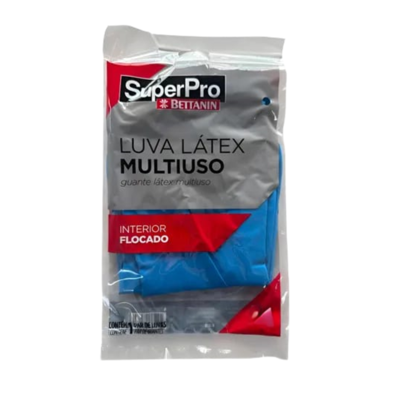 LUVA MULTIUSO AZUL LÁTEX SUPERPRO P