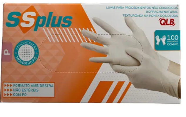 LUVA LATEX COM PÓ P SSPLUS