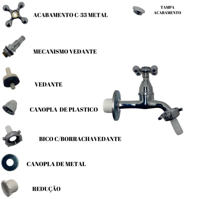 1130 - TORNEIRA METAL JARDIM LONGA C33 MVS