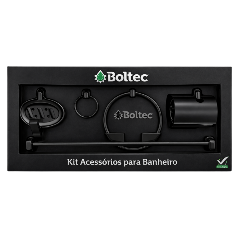 KIT ACESSÓRIOS BANHEIRO STANDER 5 PECAS BOLTEC BLACK
