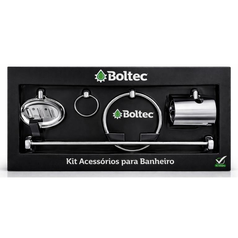 KIT ACESSÓRIOS BANHEIRO STANDER 5PCS BOLTEC CROMADO
