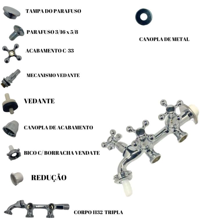 1132 - TORN. TANQUE E MAQUINA TRIPLA METAL C33 PREMIUM