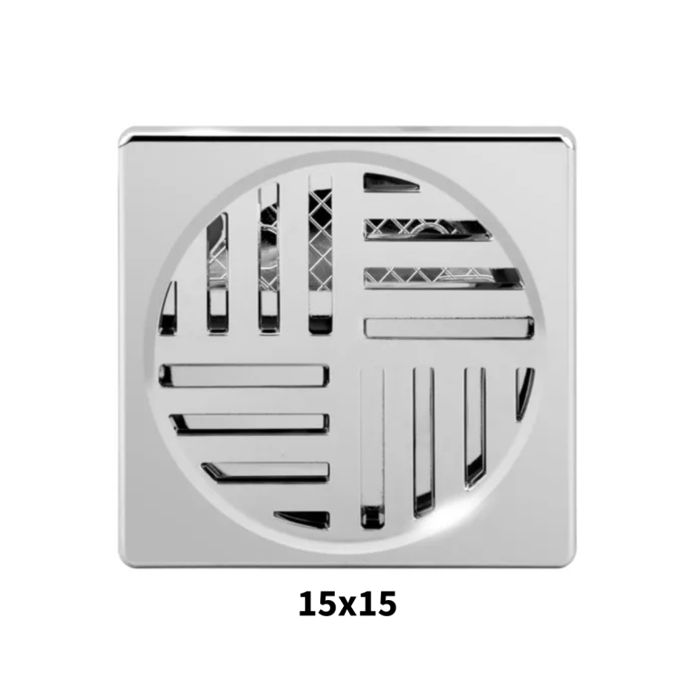 GRELHA ABS CROMADA QUADRADA 15X15 (E)