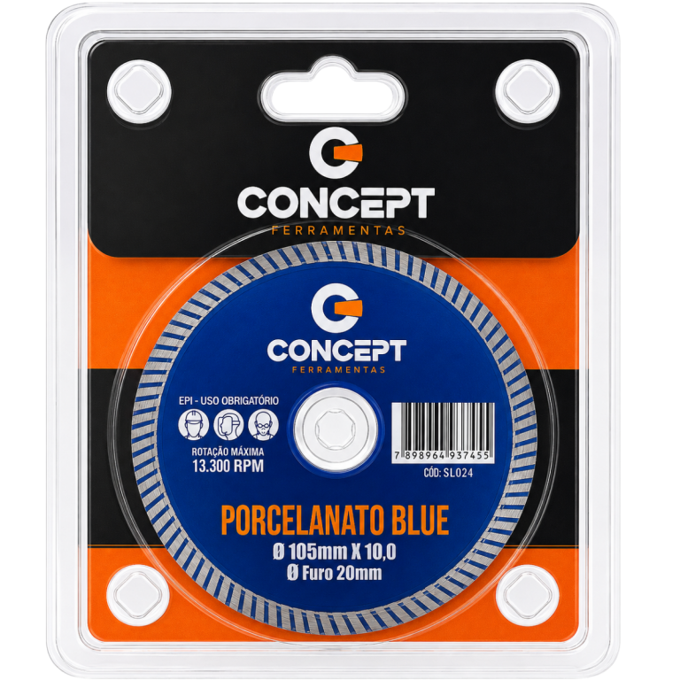 DISCO DE CORTE PORCELANATO 105X20X10MM BLUE