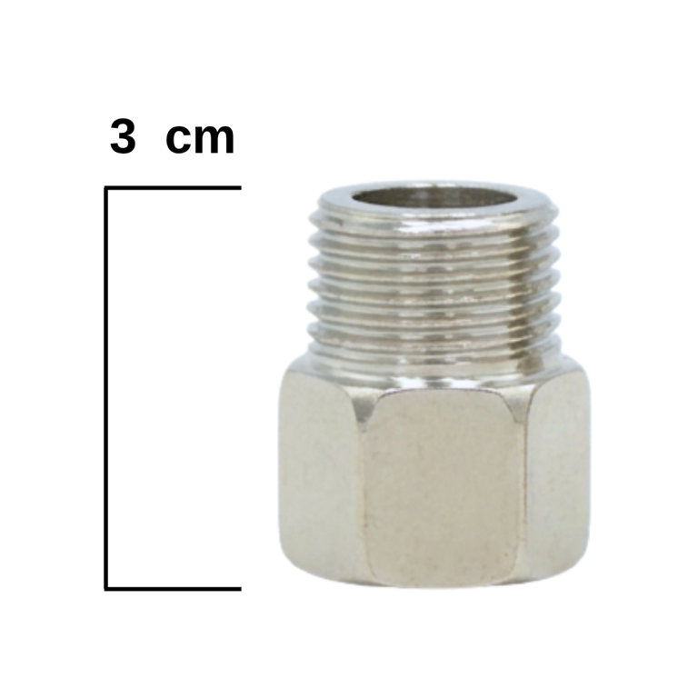 AUMENTO CURTO 1/2 INOX - CROMADO (E)
