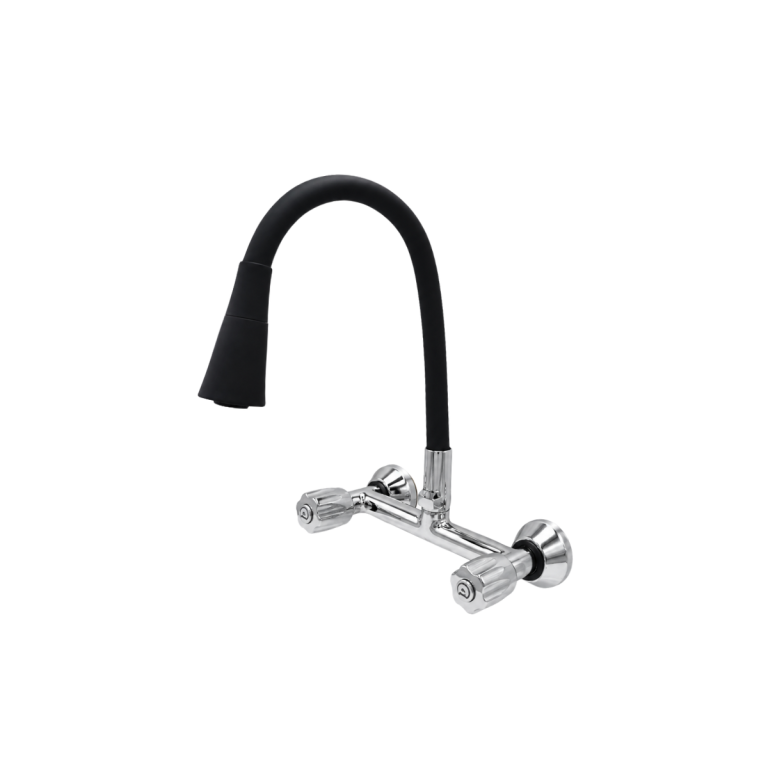MISTURADOR PAREDE FLEX.JATO DUPLO PRETO C50 MVS PREMIUM