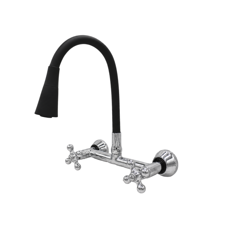MISTURADOR PAREDE FLEX.JATO DUPLO PRETO C52 MVS PREMIUM