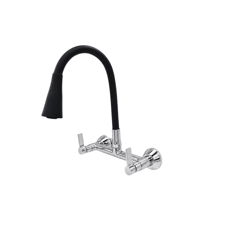 MISTURADOR PAREDE FLEX. JATO DUPLO PRETO C70 MVC PREMIUM