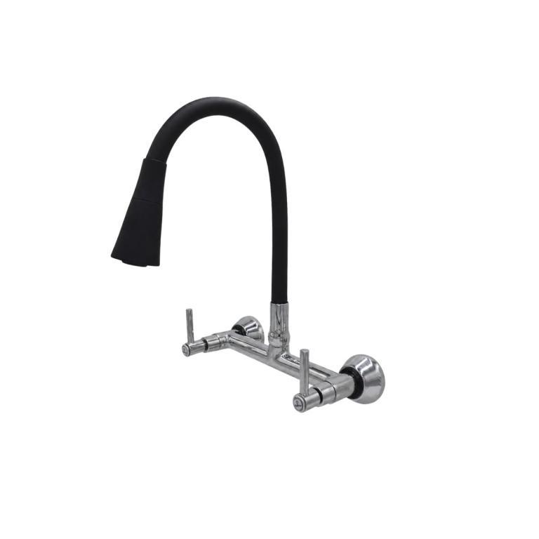 MISTURADOR PAREDE FLEX. JATO DUPLO PRETO C72 MVC PREMIUM